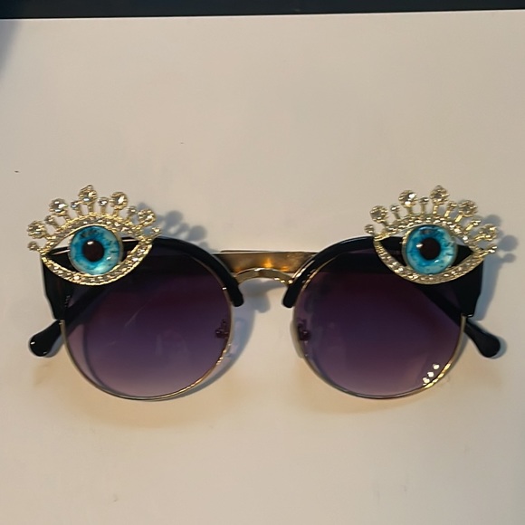 Accessories - Swarovski rhinestones custom sunglasses Embellished eyeball eye fancy